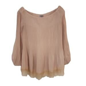 Chelsea 28 Lightweight Flowy Gauzy Top, Boho Look, M